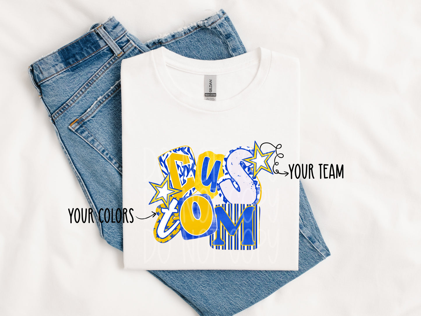 CUSTOM School Color Mascot Ransom PNG Design