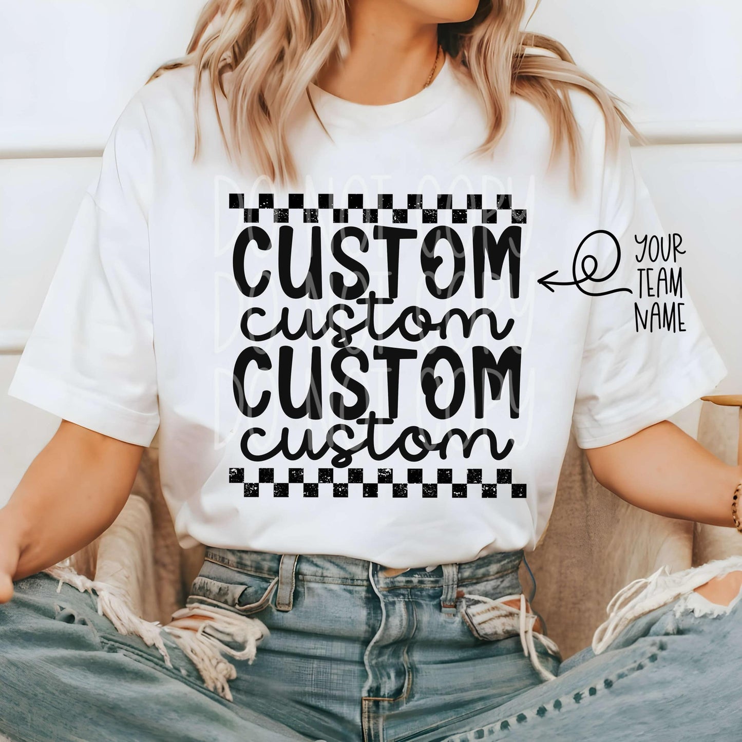 CUSTOM Single Color Checkered Mascot PNG Design