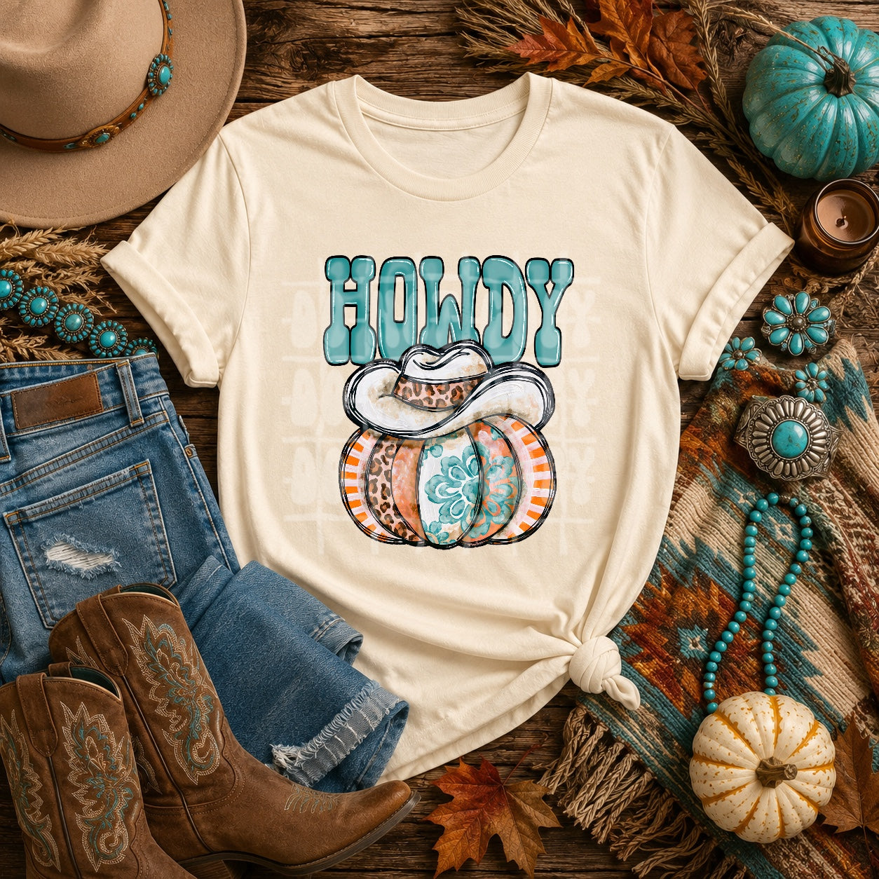 Howdy Pumpkin PNG Design