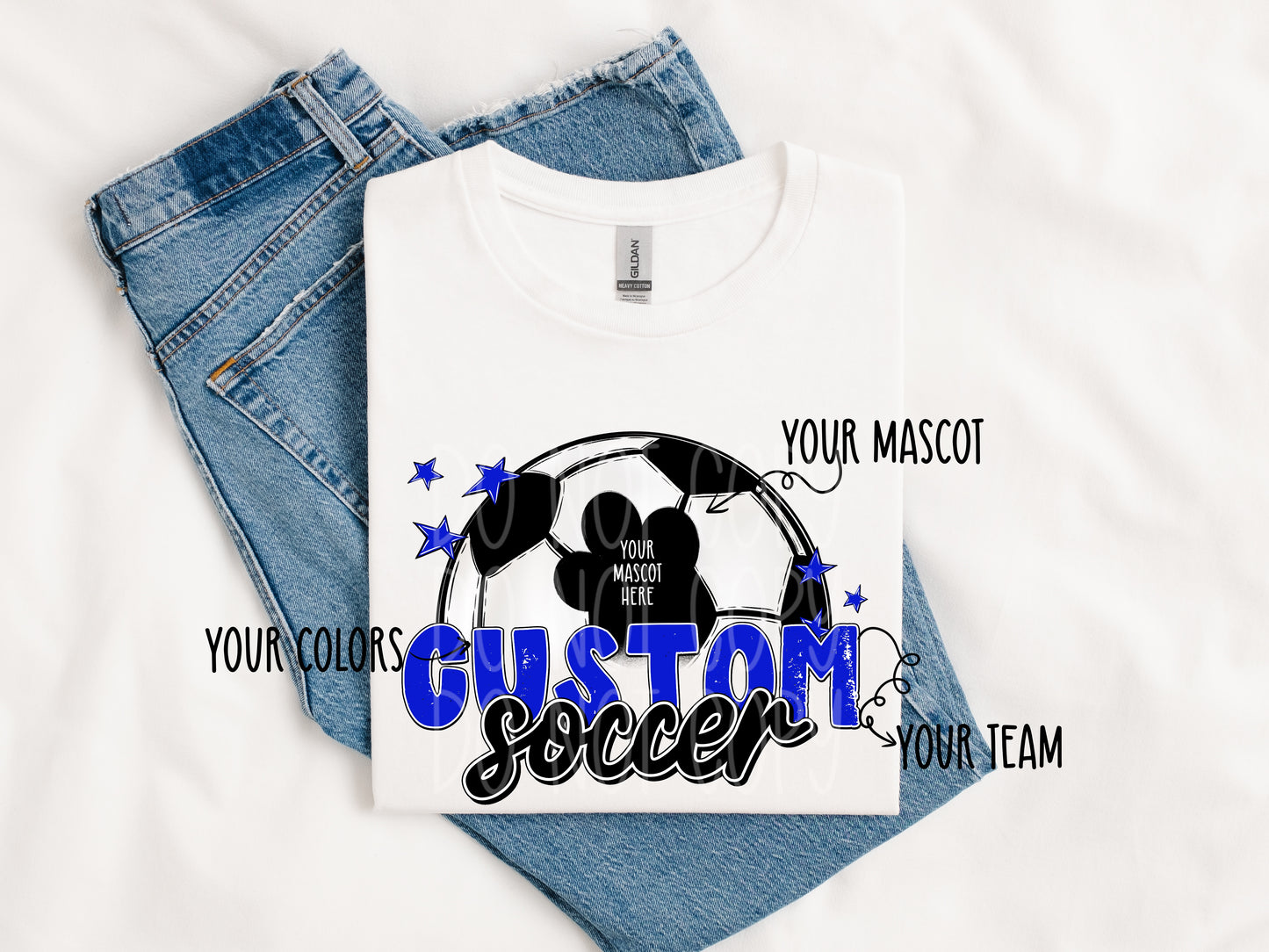 CUSTOM Mascot Soccer and Stars PNG Design