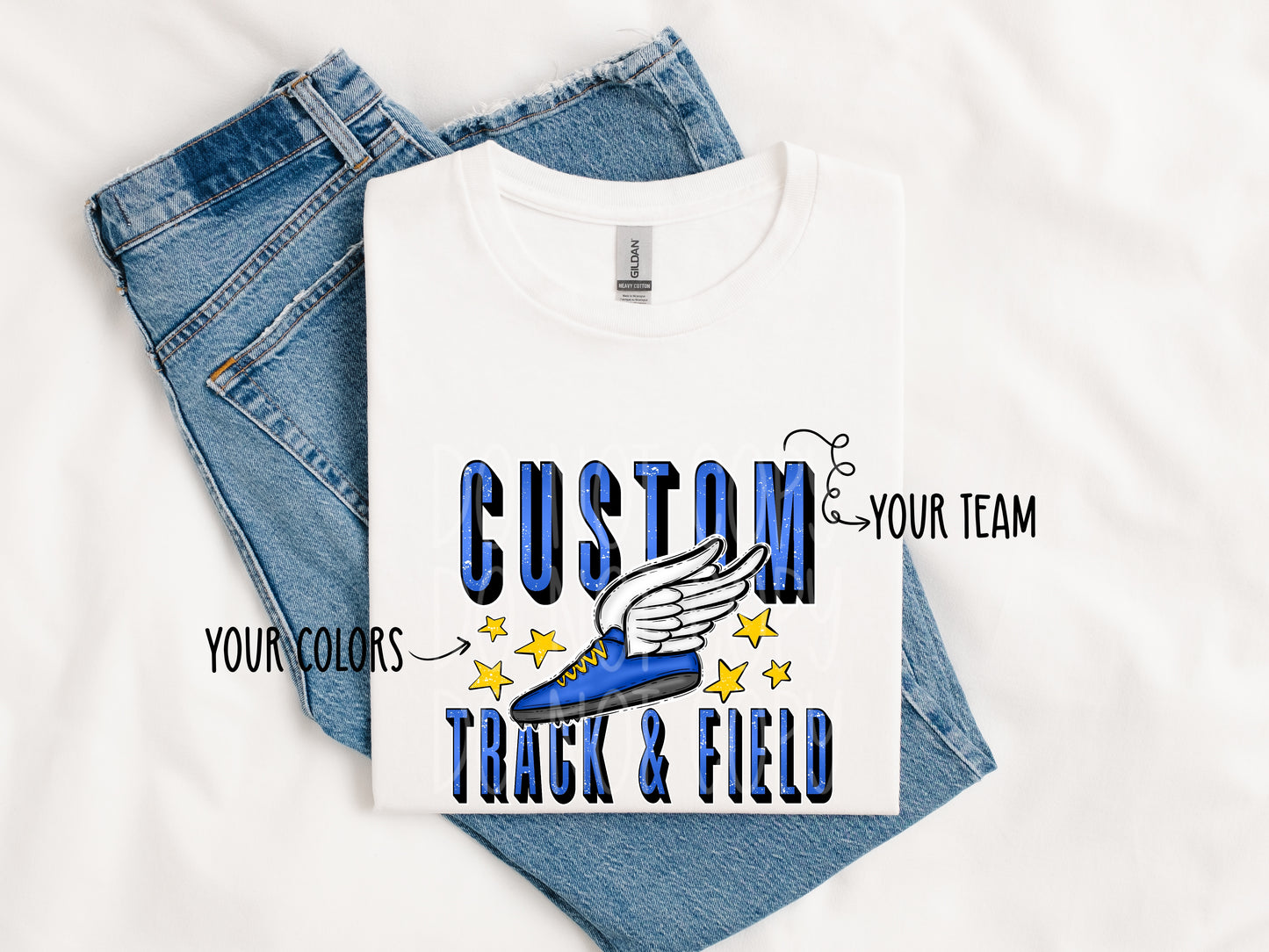 CUSTOM Mascot Track and Field and Stars PNG Design