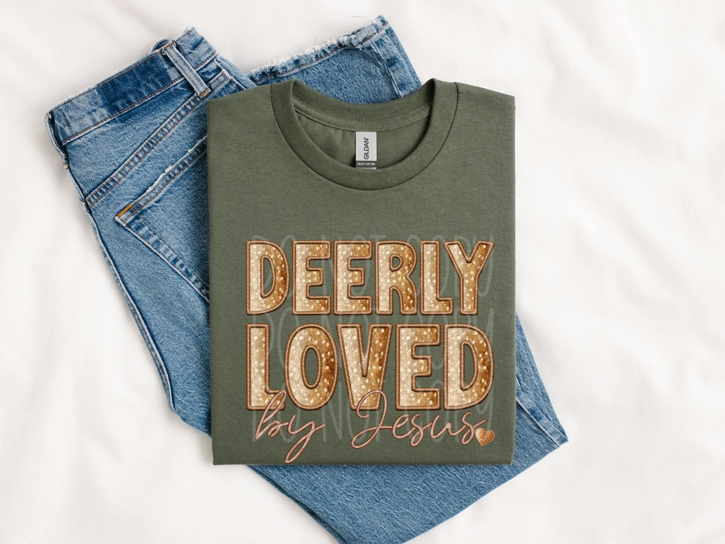 DEERLY LOVED BY JESUS PNG DESIGN