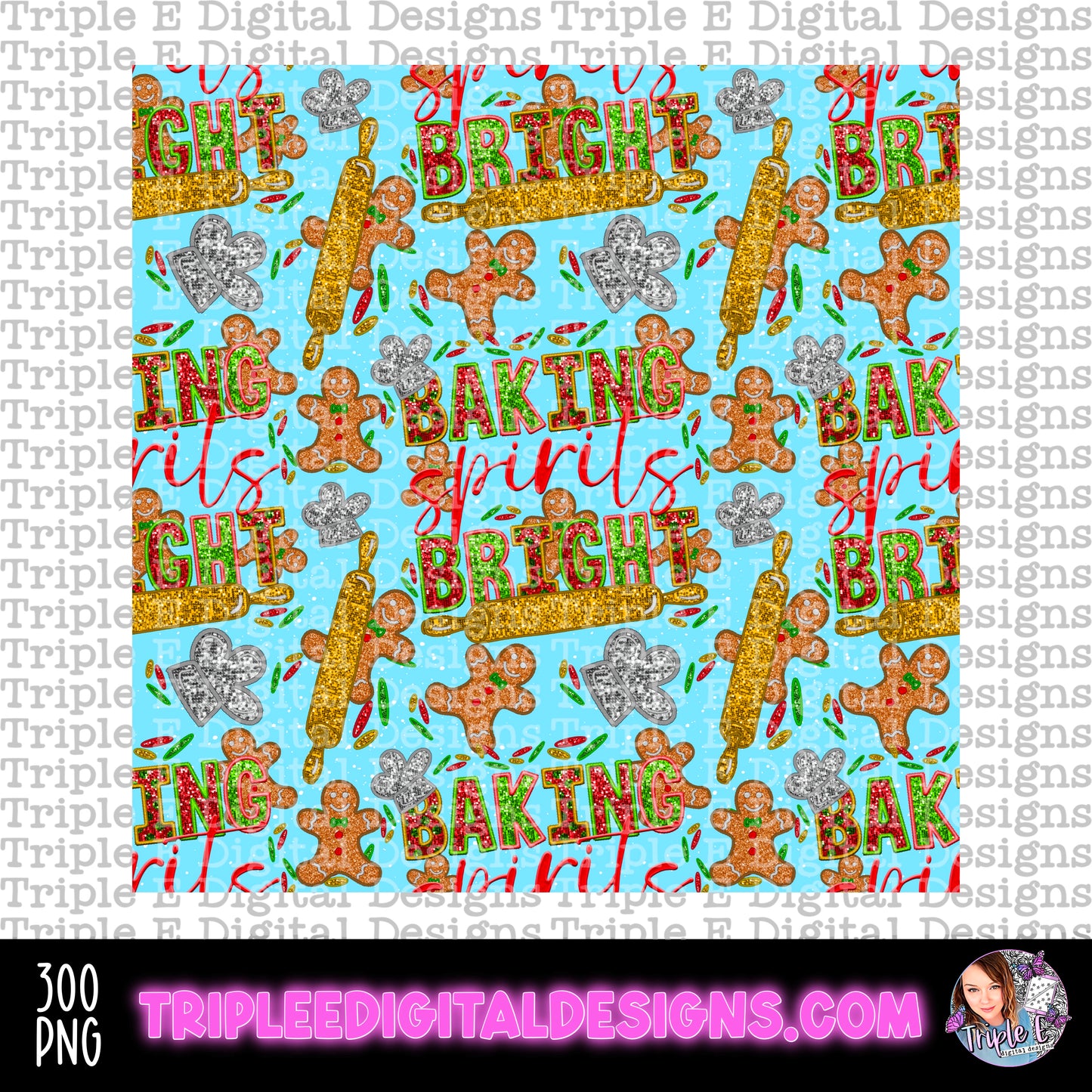 Baking Spirits Bright Seamless PNG Design