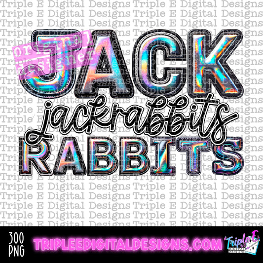Jack Rabbits Holo PNG Design