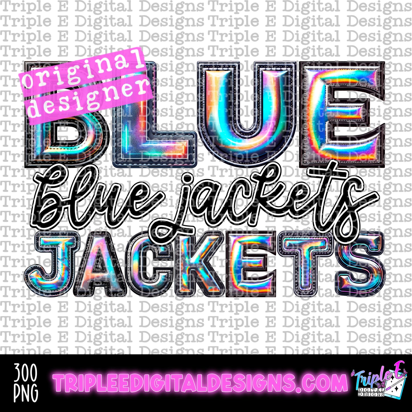 Blue Jackets Holo PNG Design