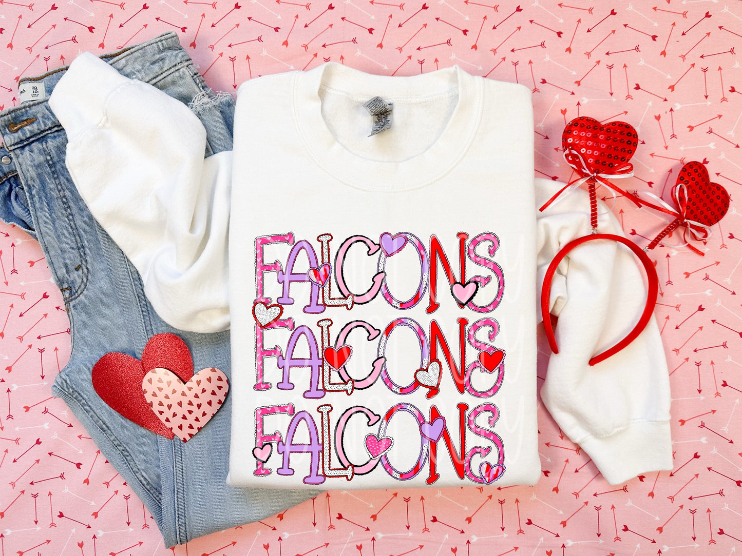 Falcons Valentine PNG Design