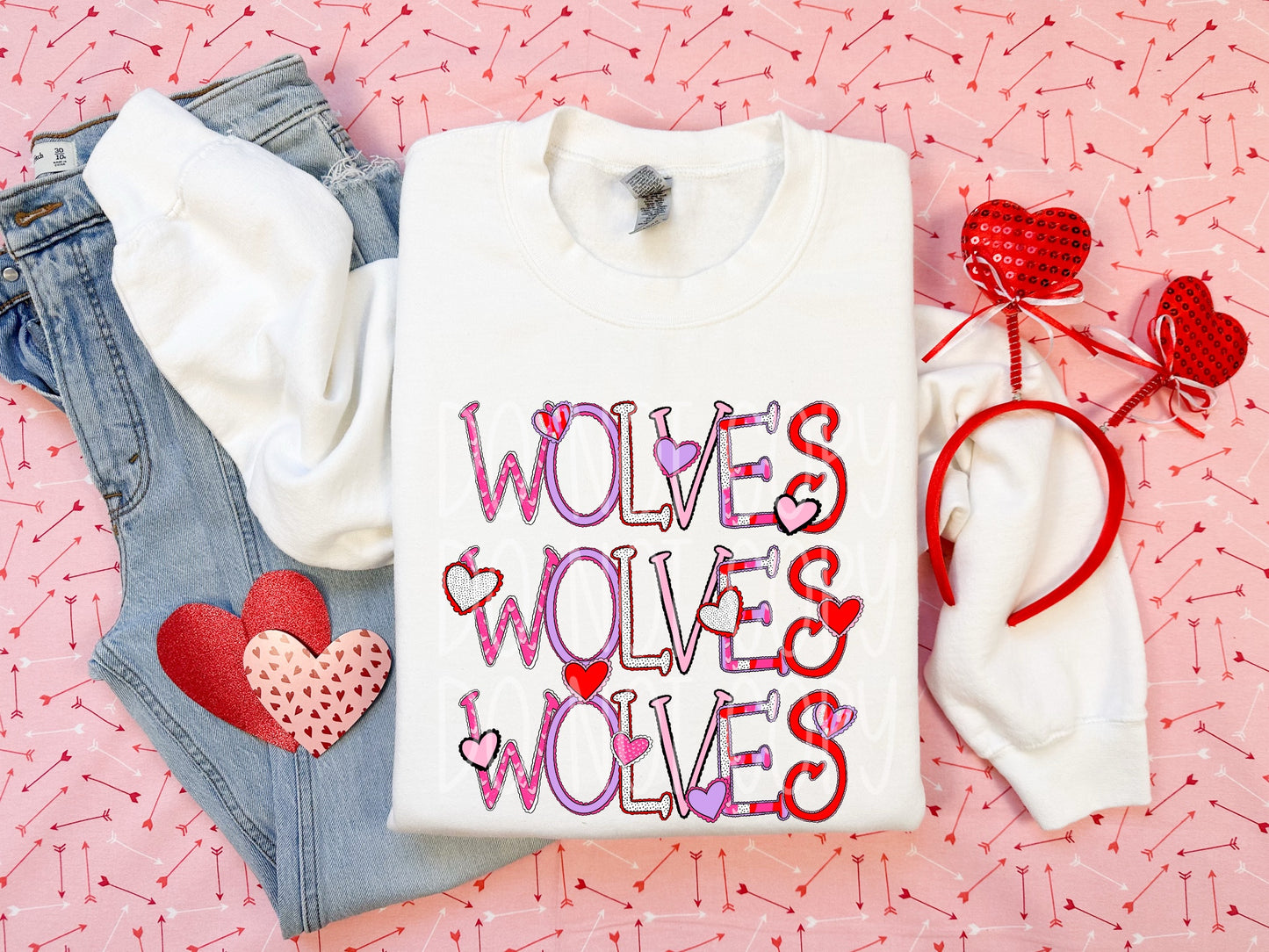 Wolves Valentine PNG Design