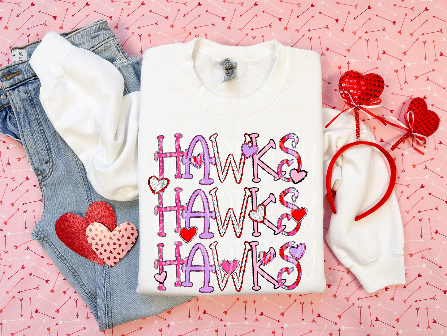 Hawks Valentine PNG Design