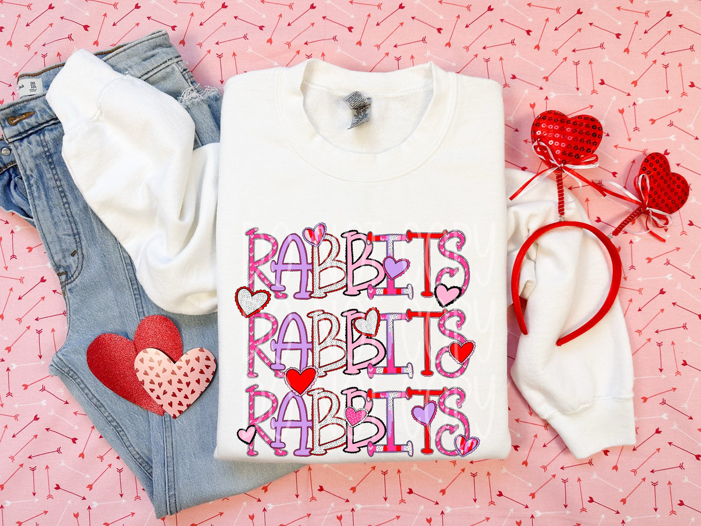 Rabbits Valentine PNG Design