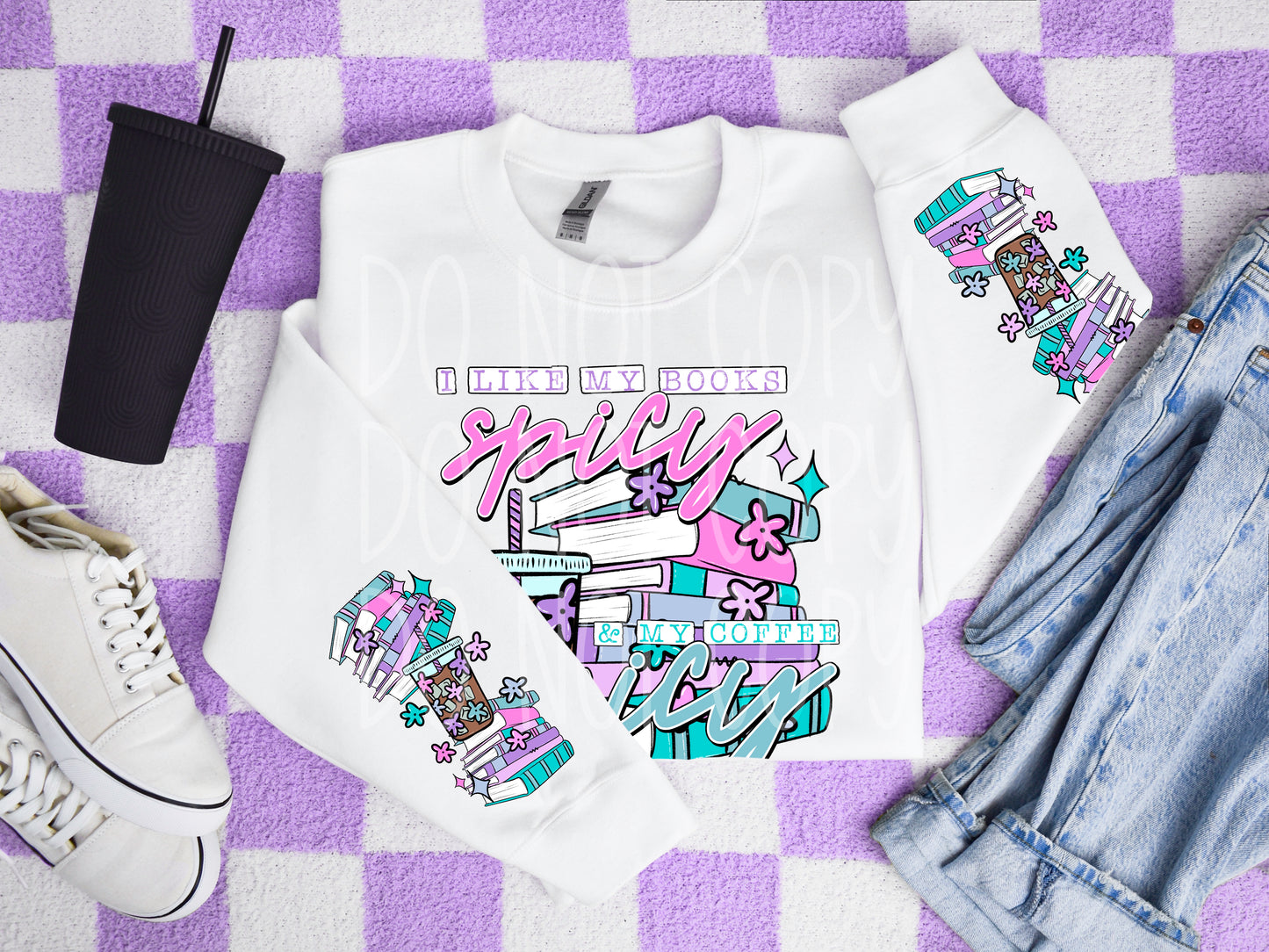 Books Spicy Coffee Icy PNG Design