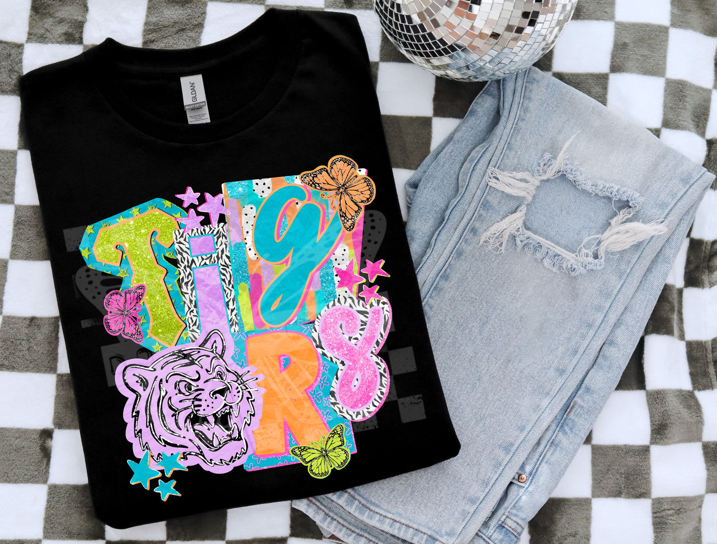 Neon Tigers PNG Design