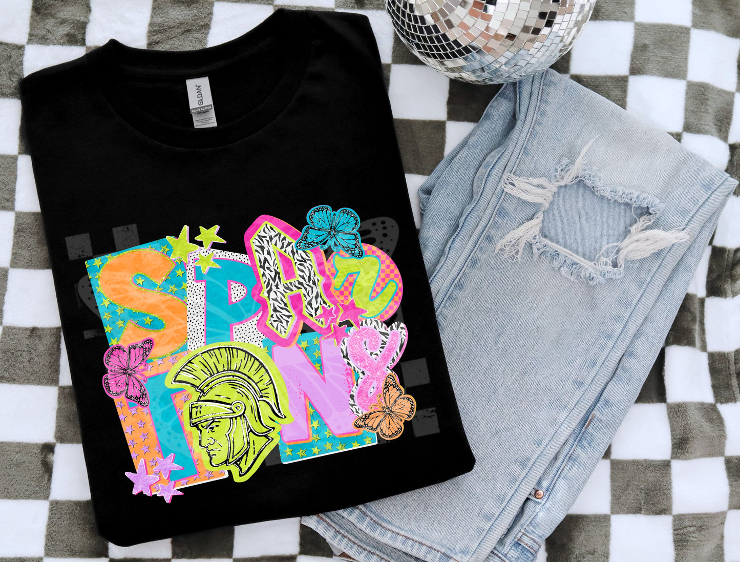 Neon Spartans PNG Design