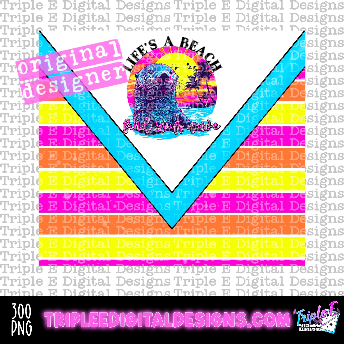 Life's A Beach Tumbler PNG Design