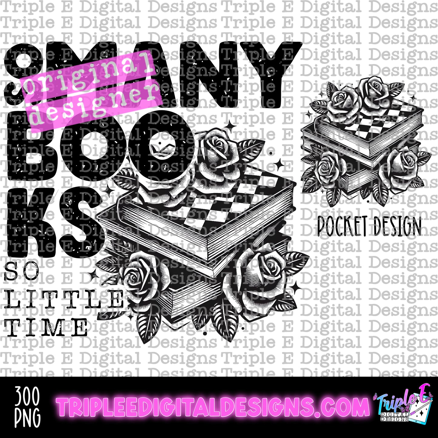 So Many Books PNG Design