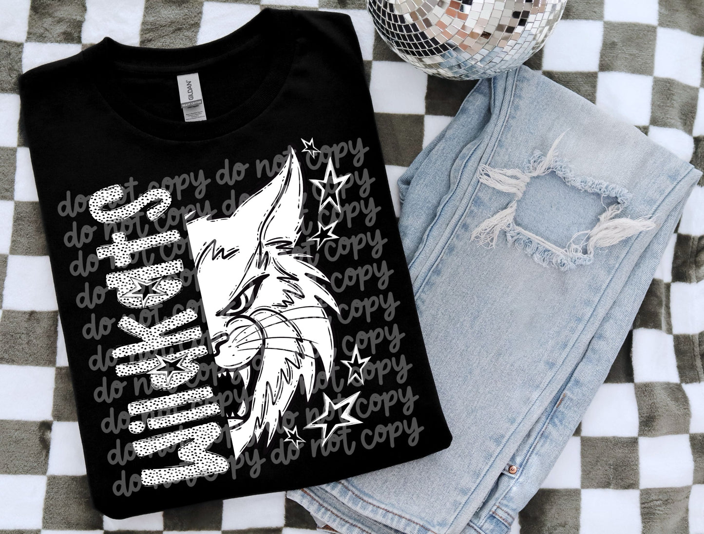 Wildkats BW Dottie's PNG Design