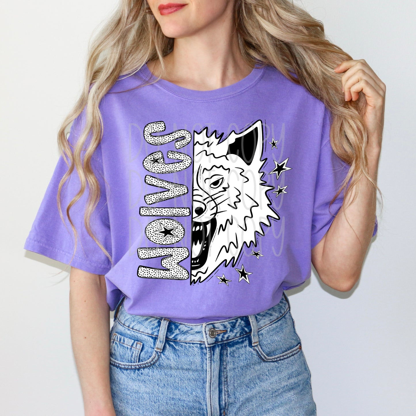 Wolves BW Dottie's PNG Design