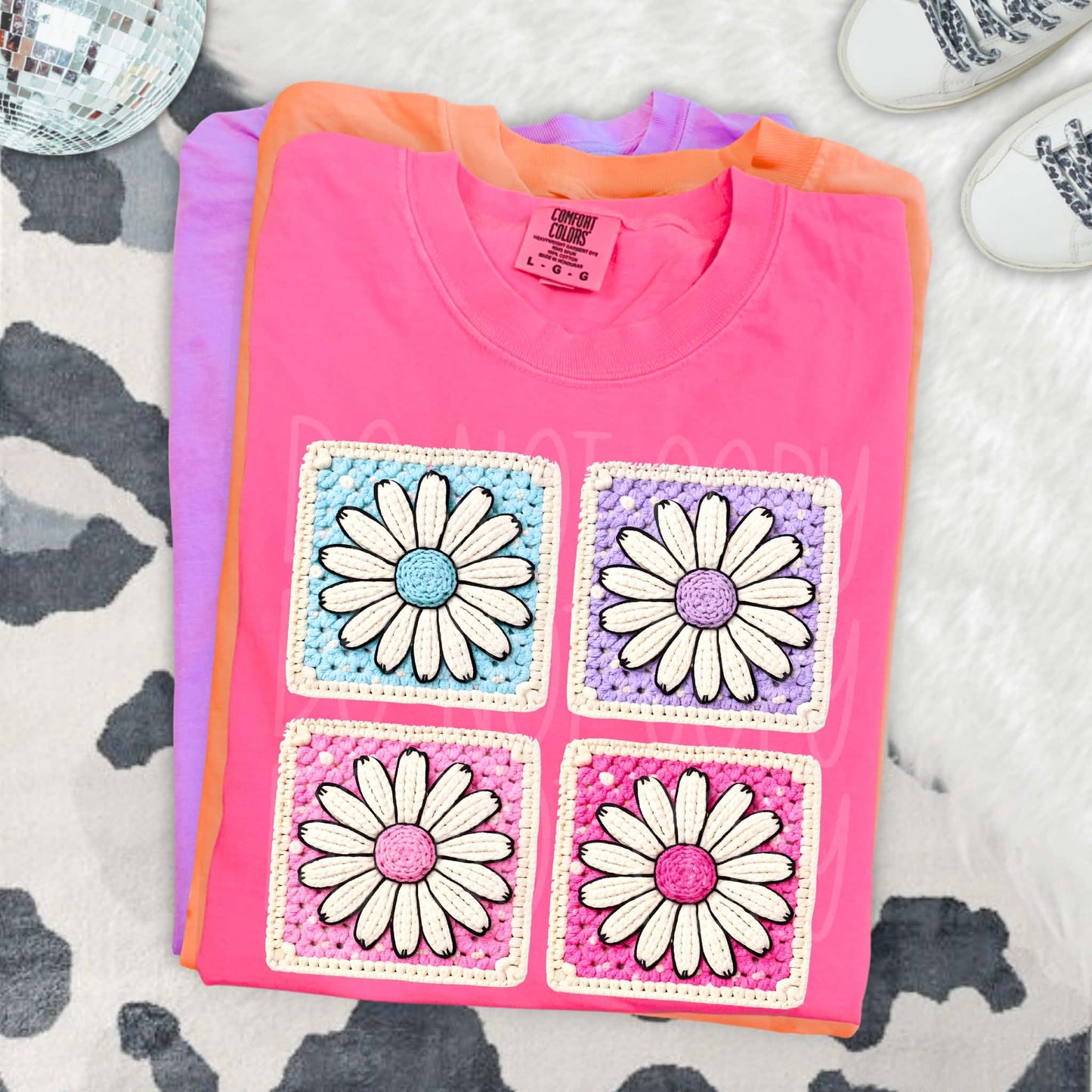 Flower Granny Square PNG Design