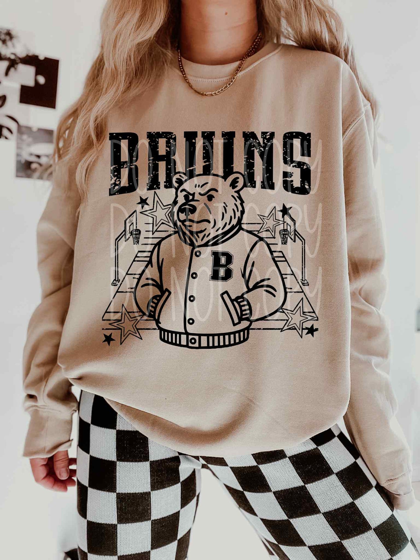 Bruins Basketball Letterman PNG Design