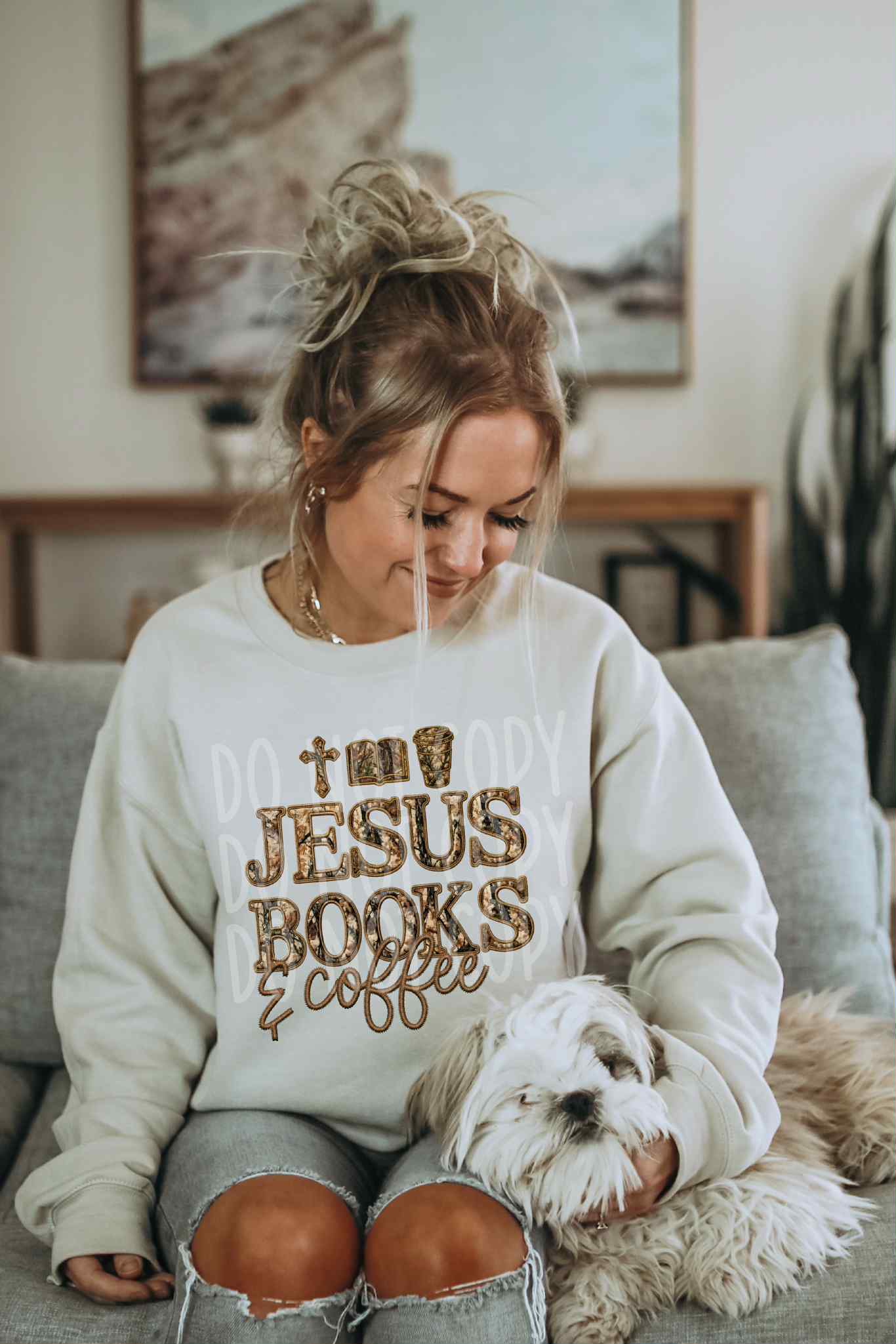 Jesus Books And Coffee PNG Design