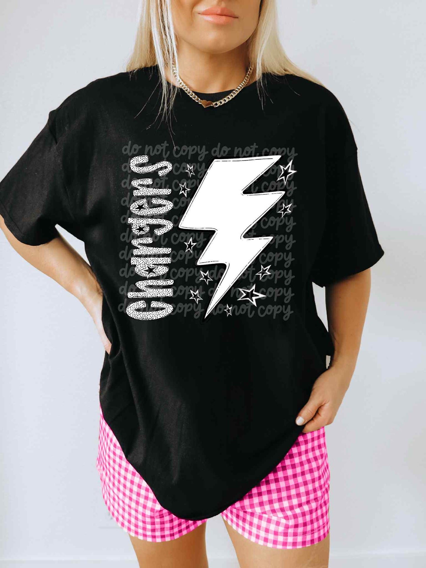 Chargers Bolt BW Dottie's PNG Design