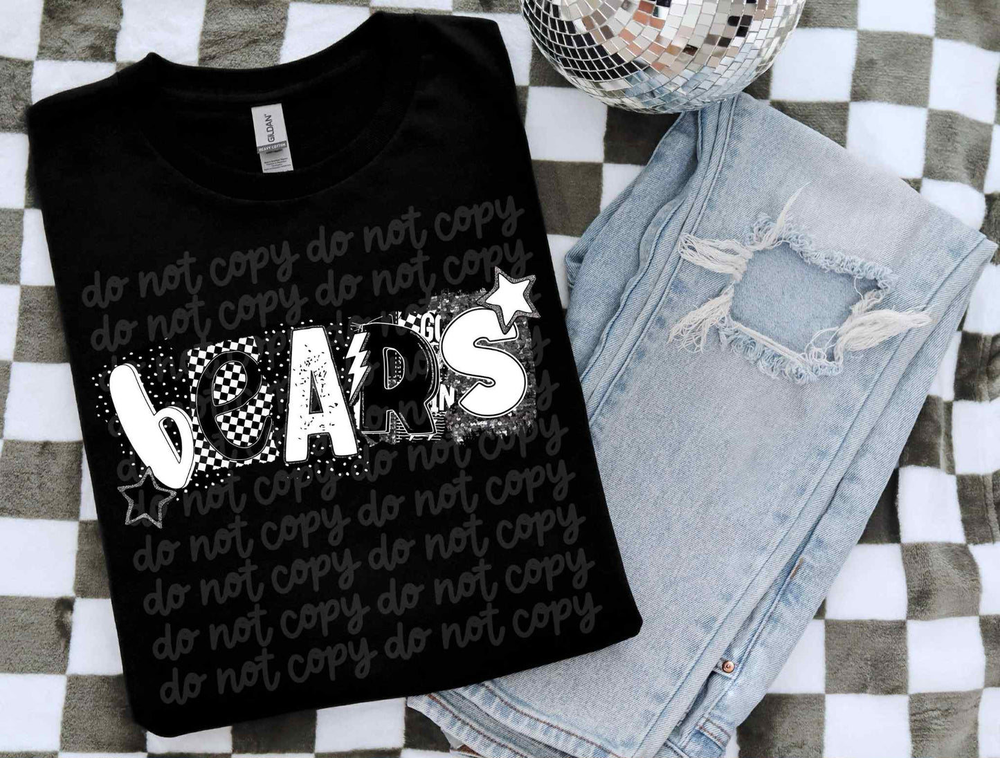 Bears Black & White Collage PNG Design