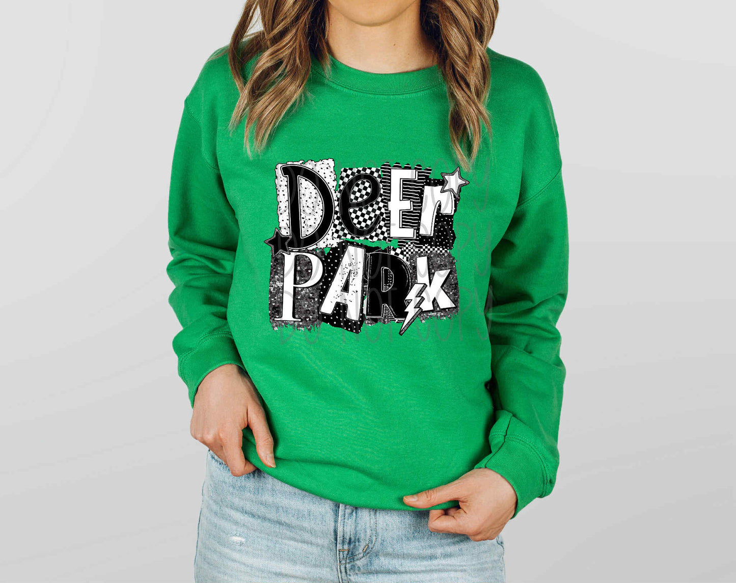 Deer Park Black & White Collage PNG Design
