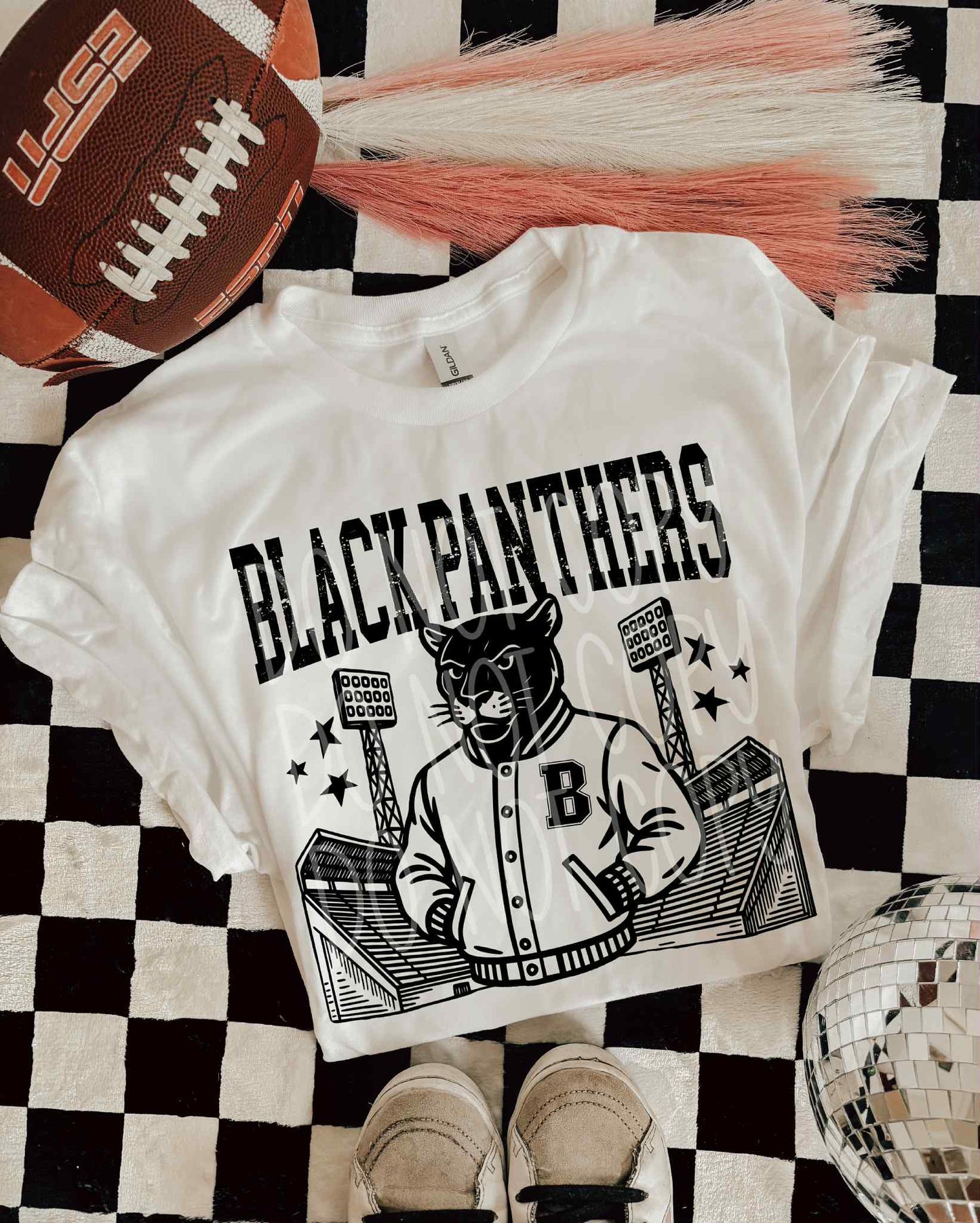 Black Panthers Letterman PNG Design