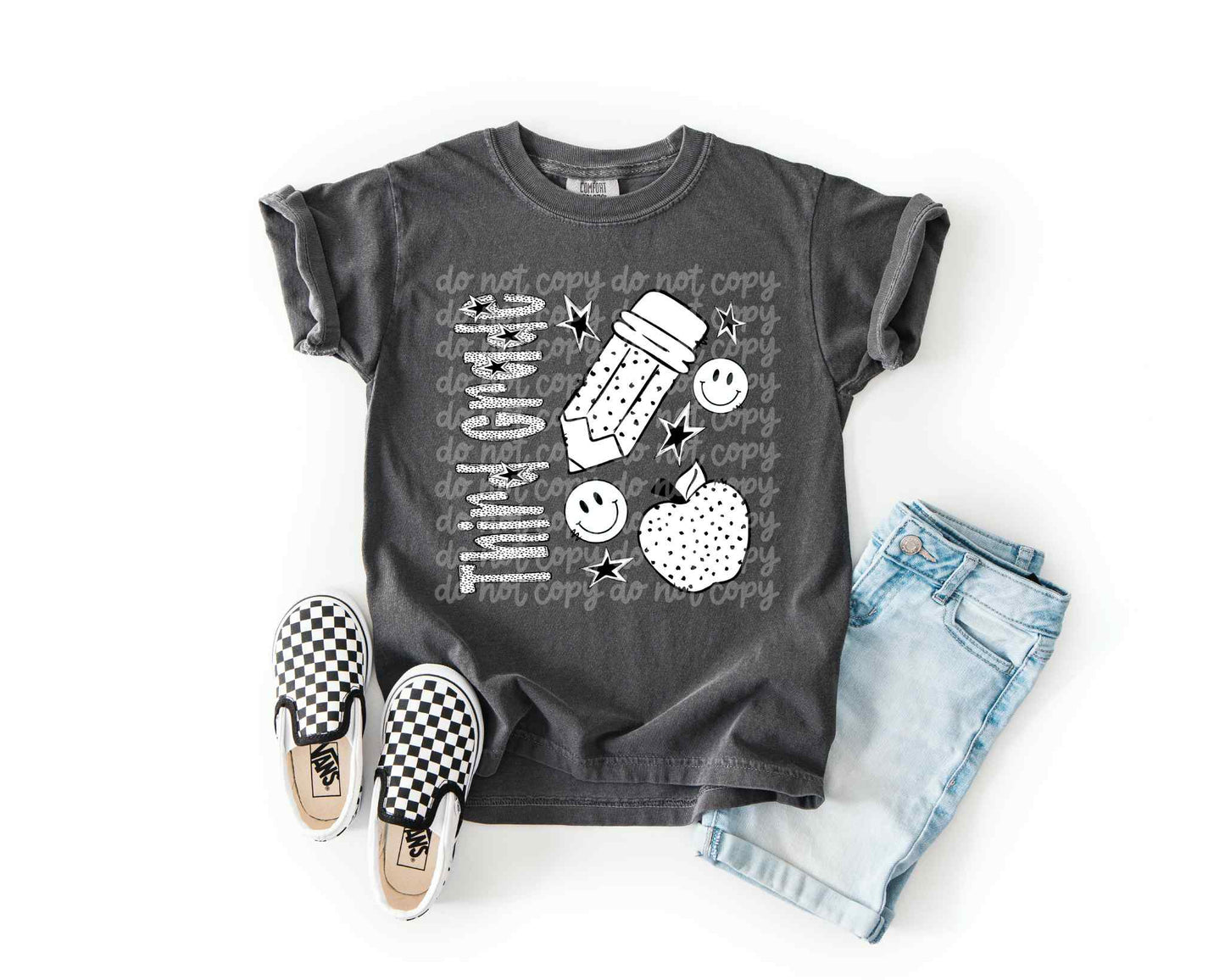 Third Grade B&W Dottie PNG Design