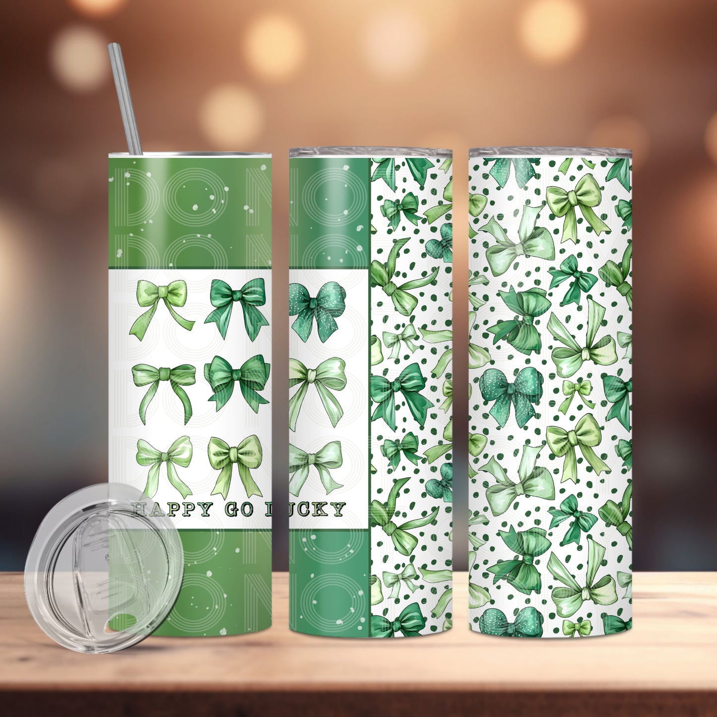 Happy Go Lucky Tumbler PNG Design