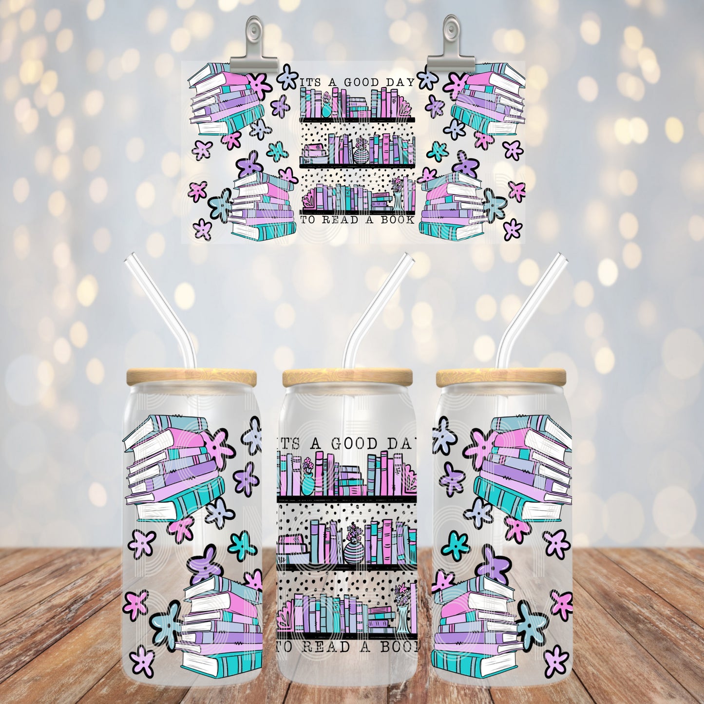 Good Day To Read 16oz Libbey PNG Design