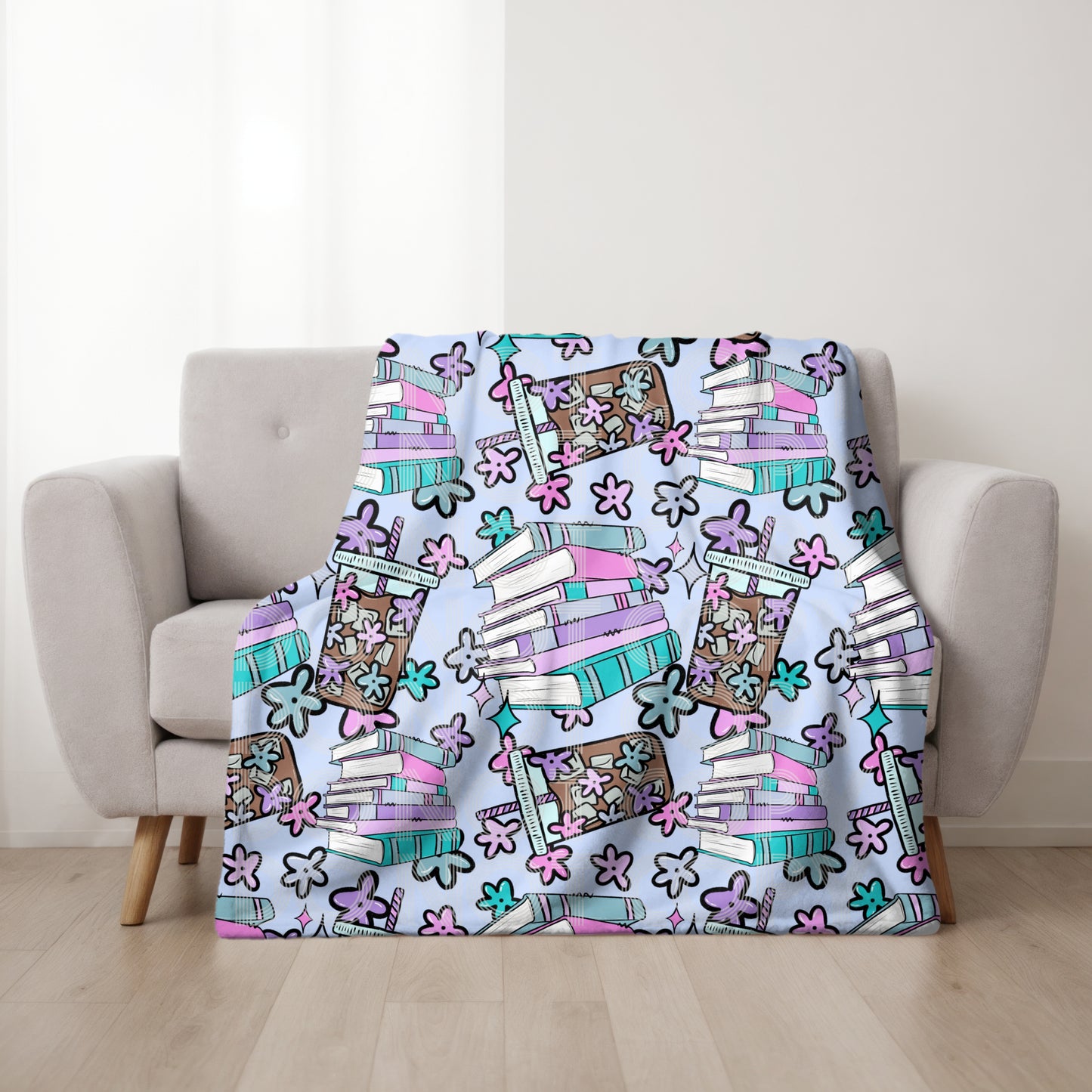 Books Spicy Coffee Icy Seamless PNG Design