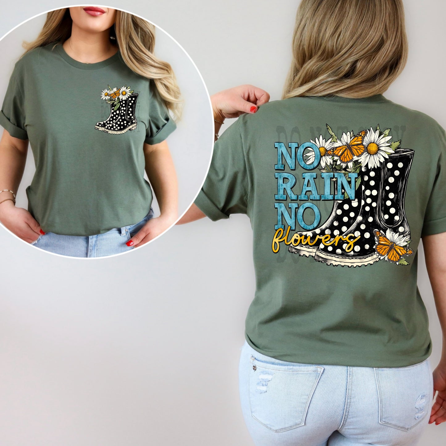 No Rain No Flowers PNG Design