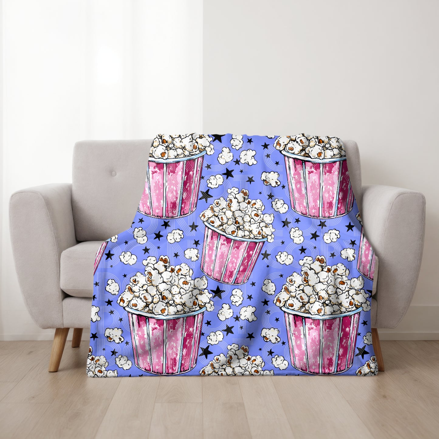 Popcorn And Stars Seamless PNG Design