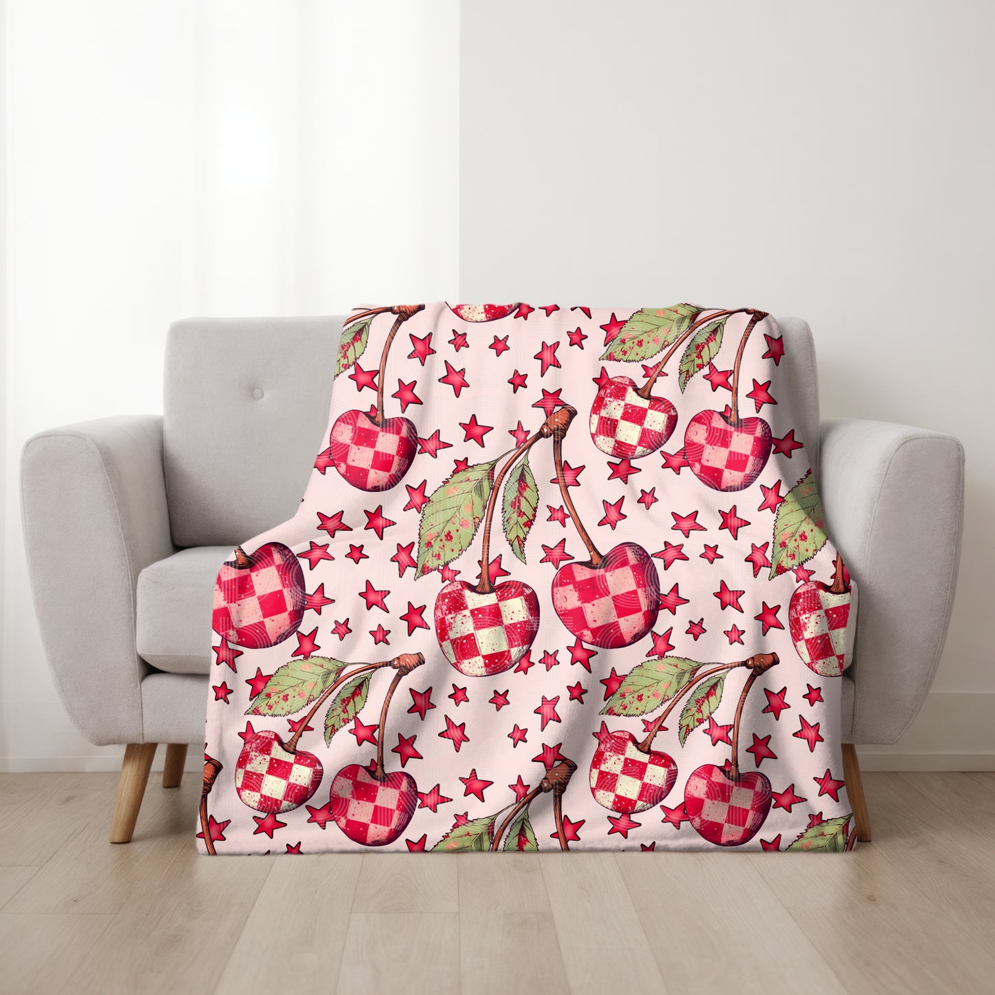 Cherry And Stars Seamless PNG Design