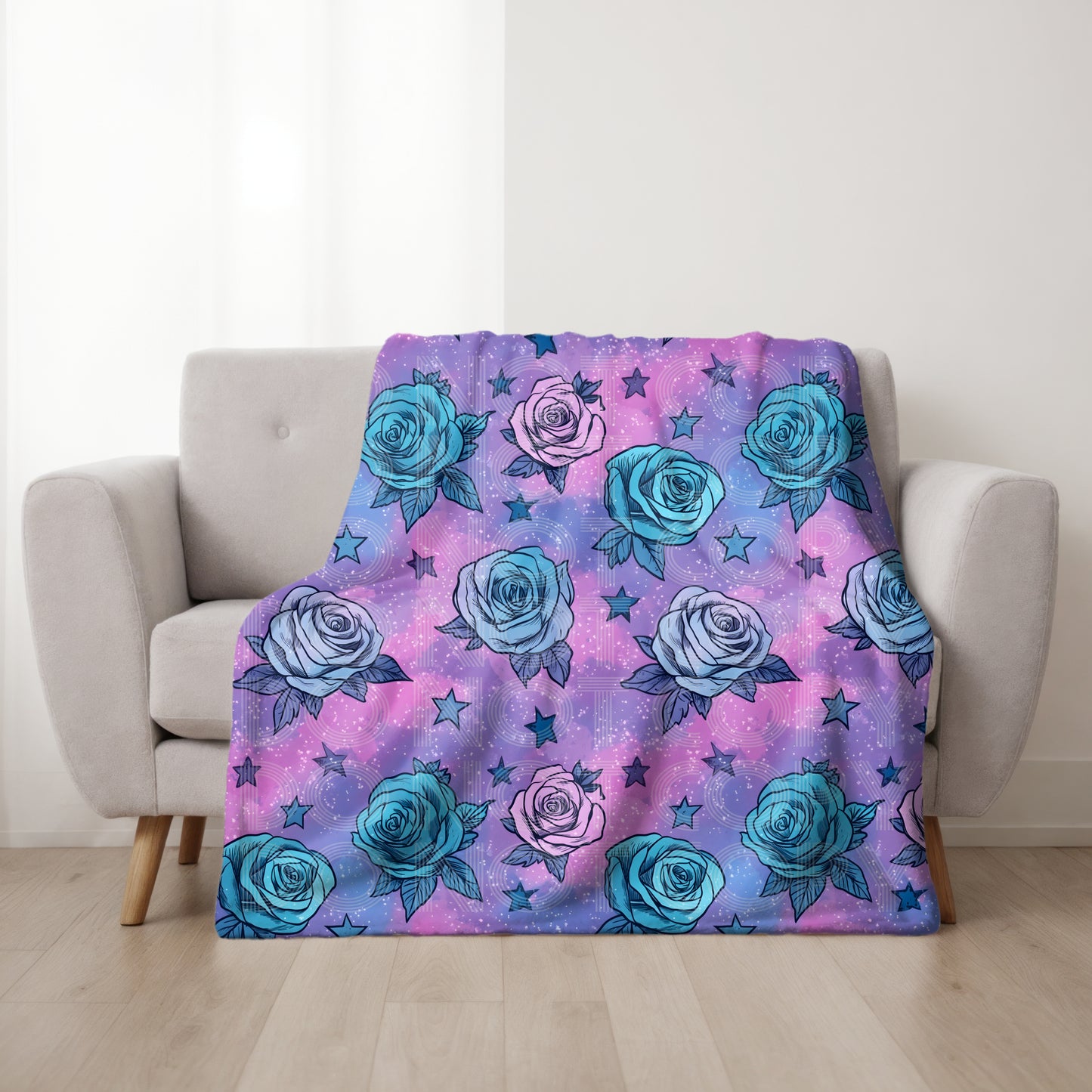 Roses And Stars Seamless PNG Design