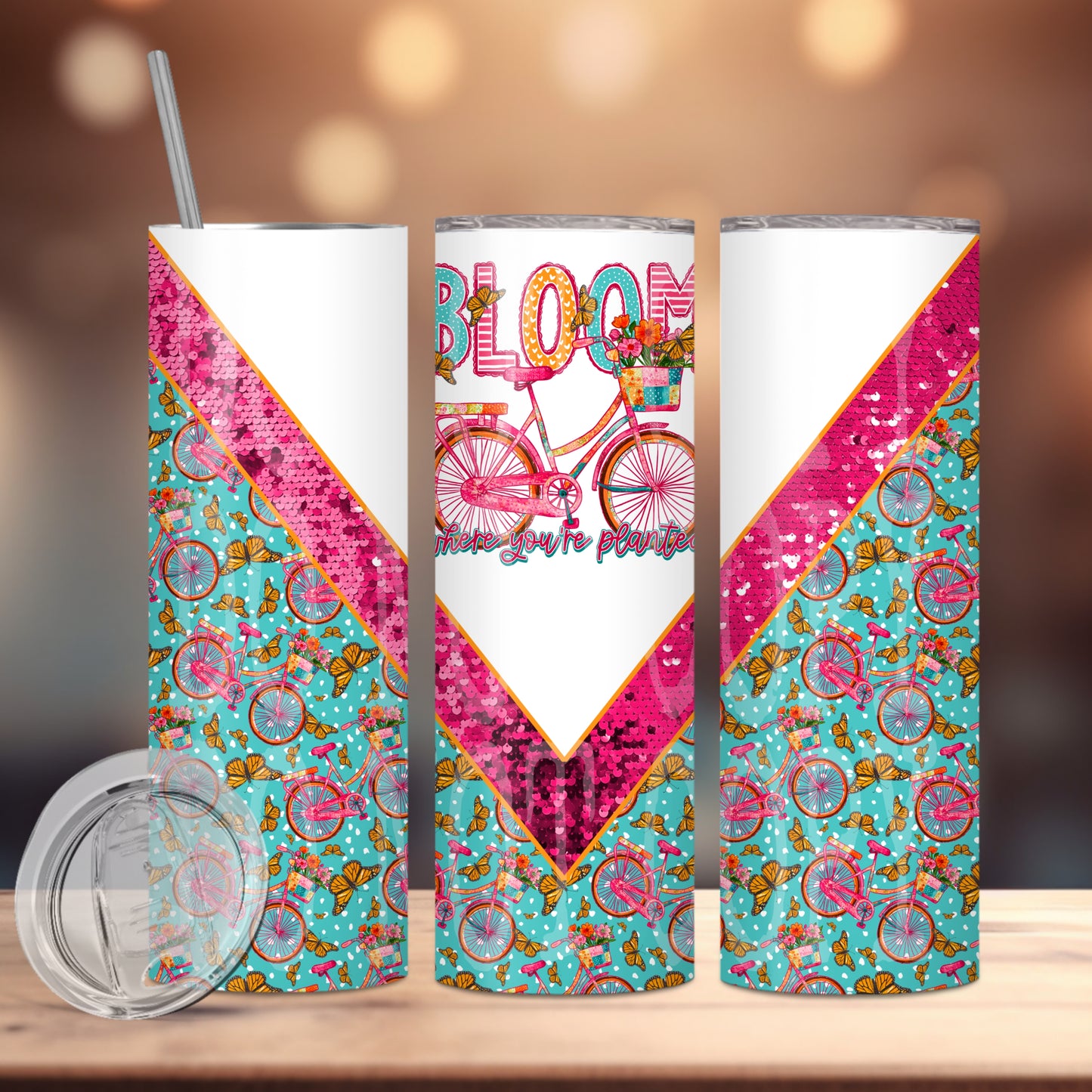 Bloom Where You're Planted Tumbler PNG Design