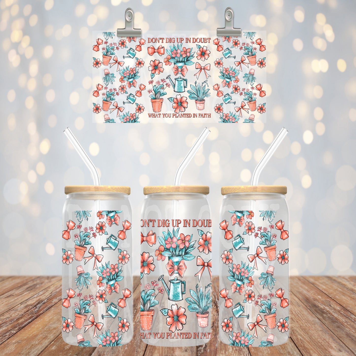 Don't Dig Up In Doubt 16oz Libbey PNG Design