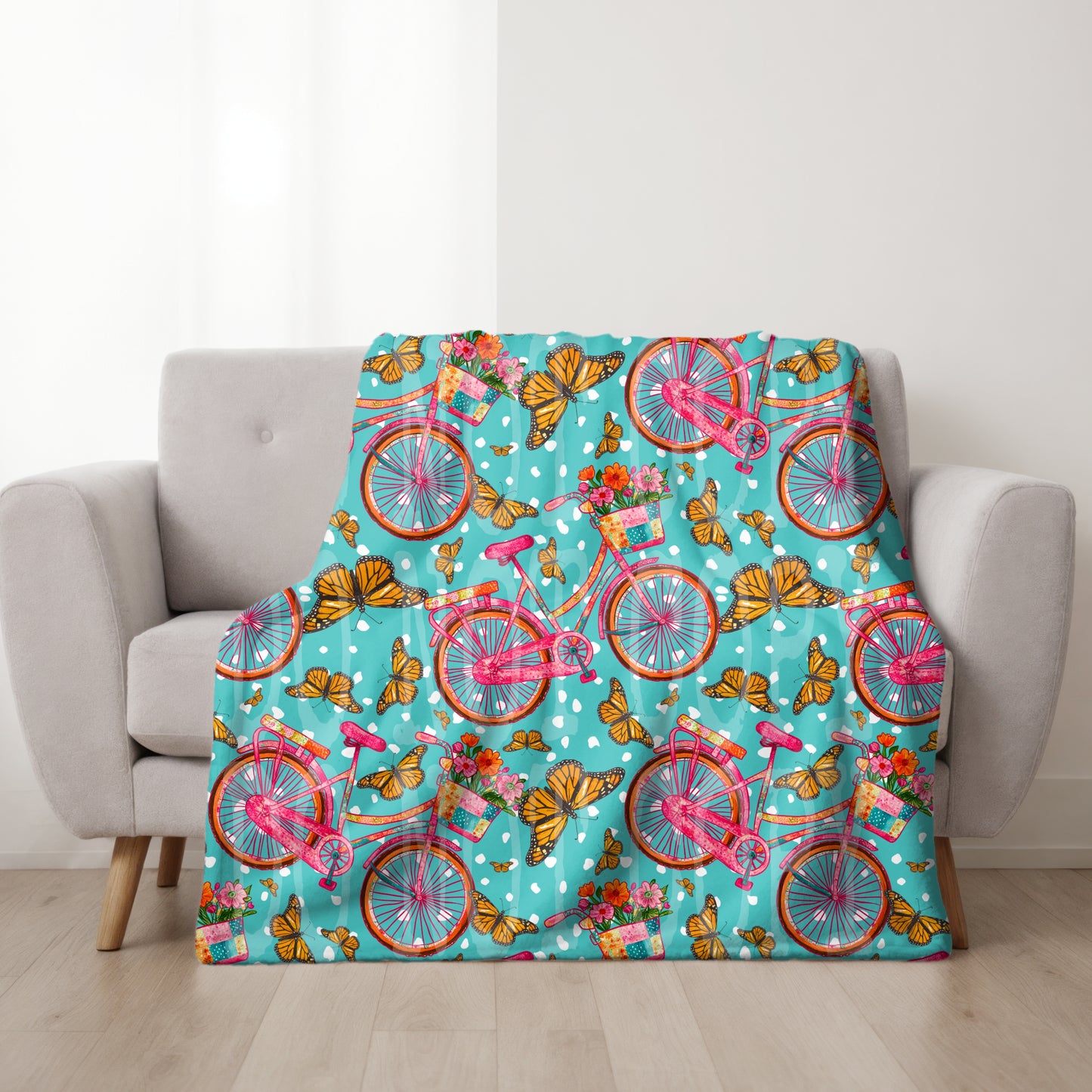 Bicycles & Butterflies Seamless PNG Design