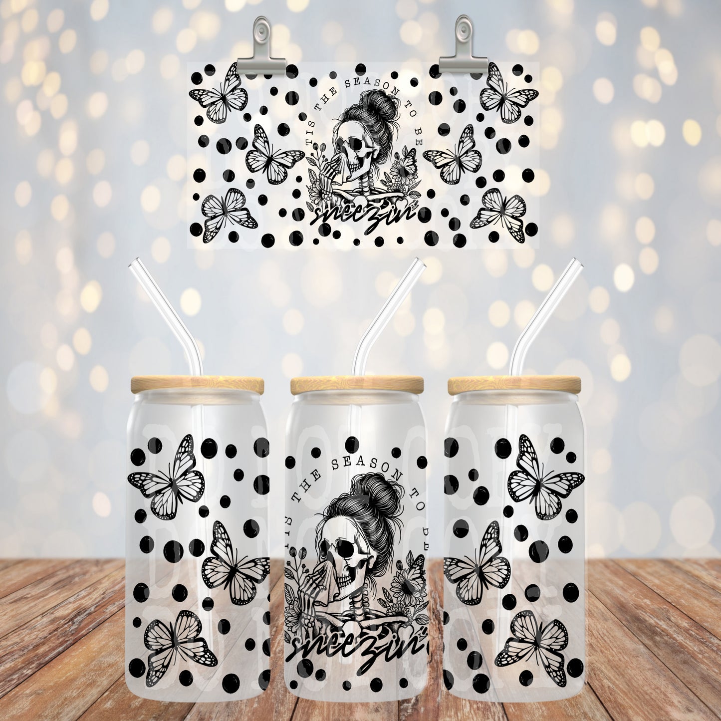 Tis The Season To Be Sneezin 16oz Libbey PNG Design