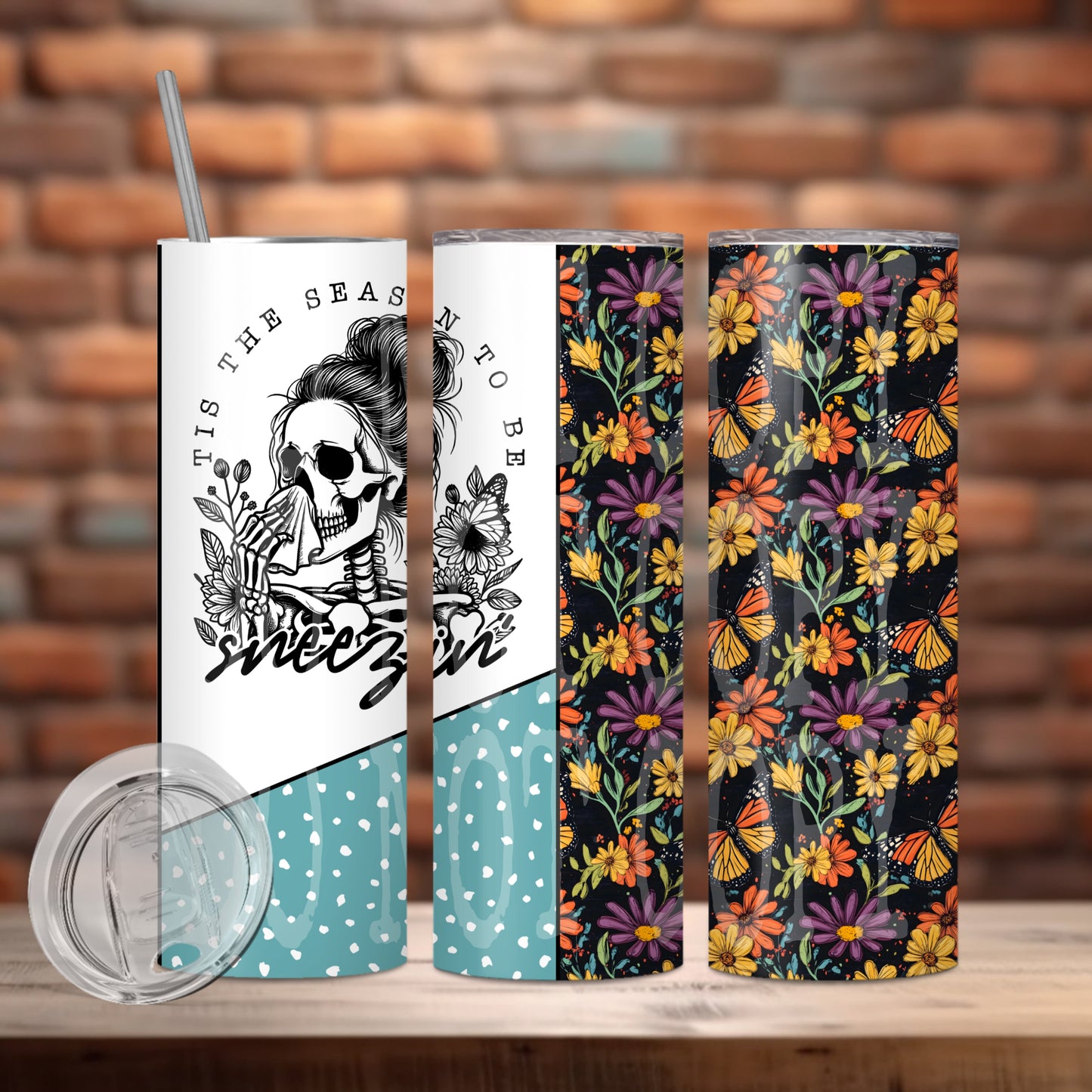 Tis The Season To Be Sneezin Tumbler PNG Design