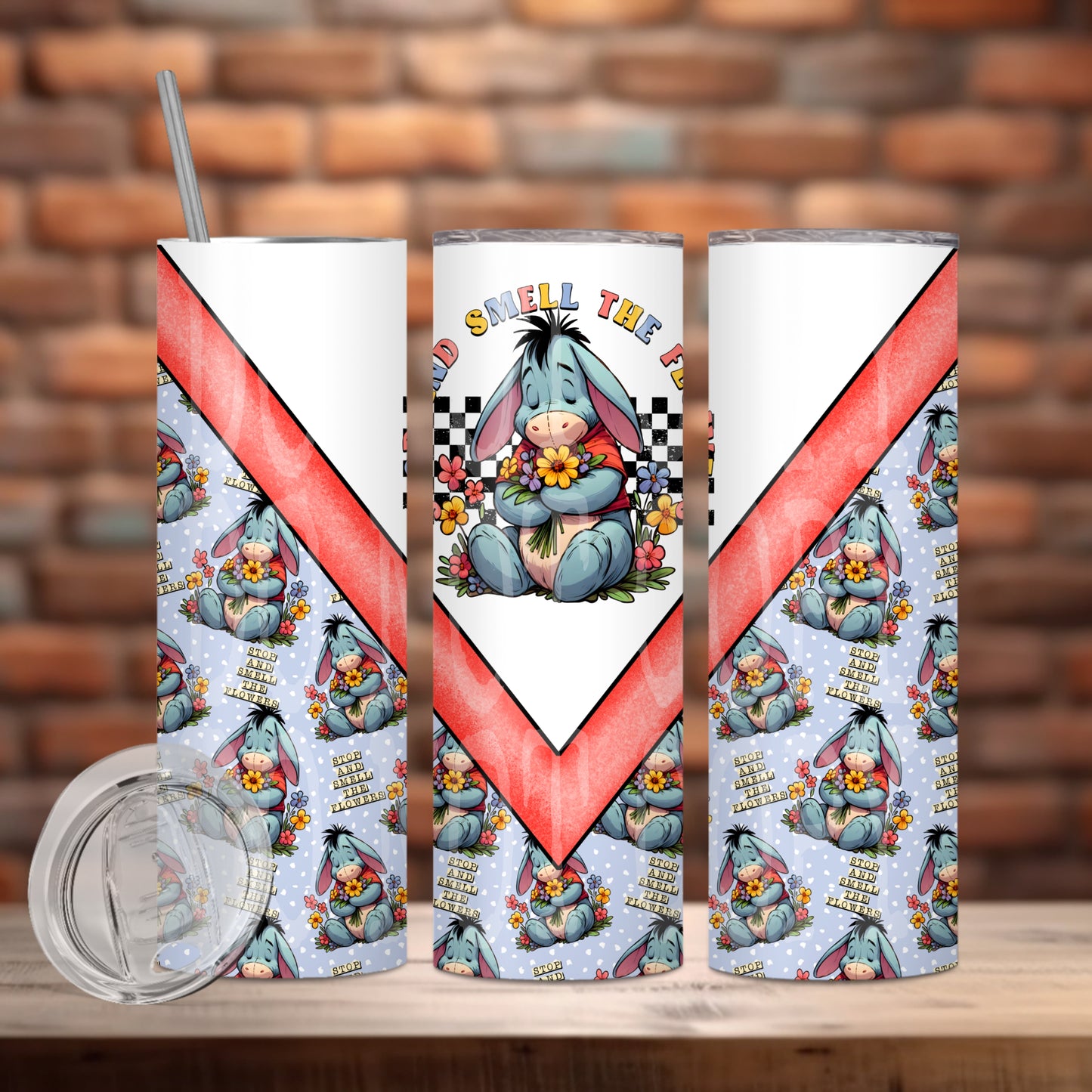 Stop And Smell The Flowers Tumbler PNG Design