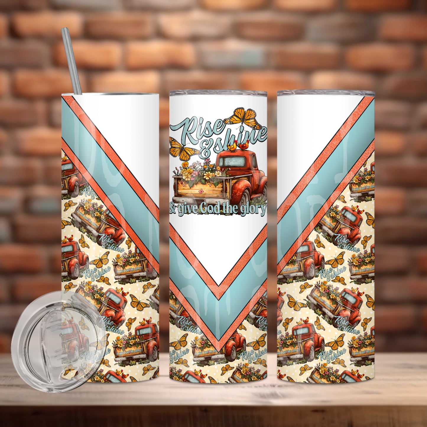 Rise & Shine Tumbler PNG Design