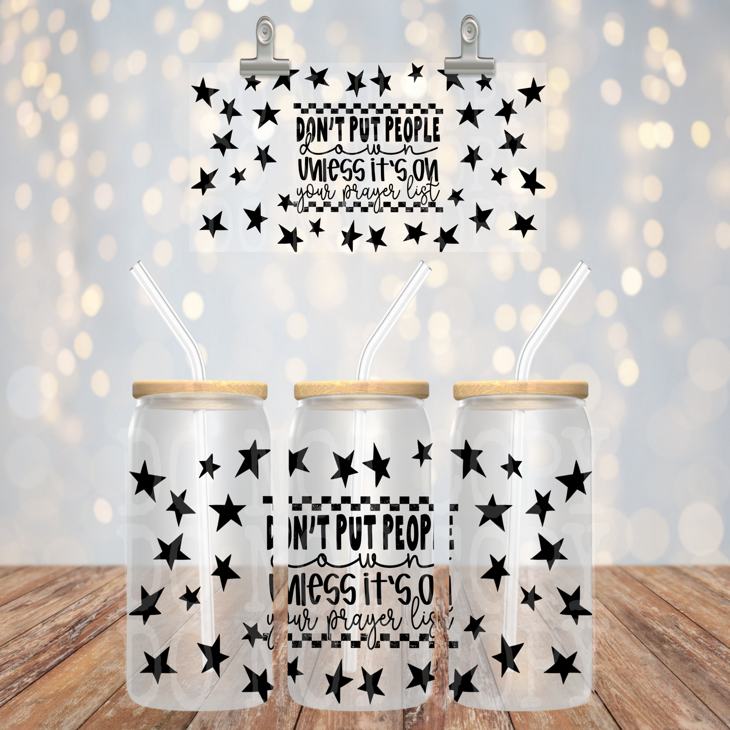 Don't Put People Down 16oz Libbey PNG Design