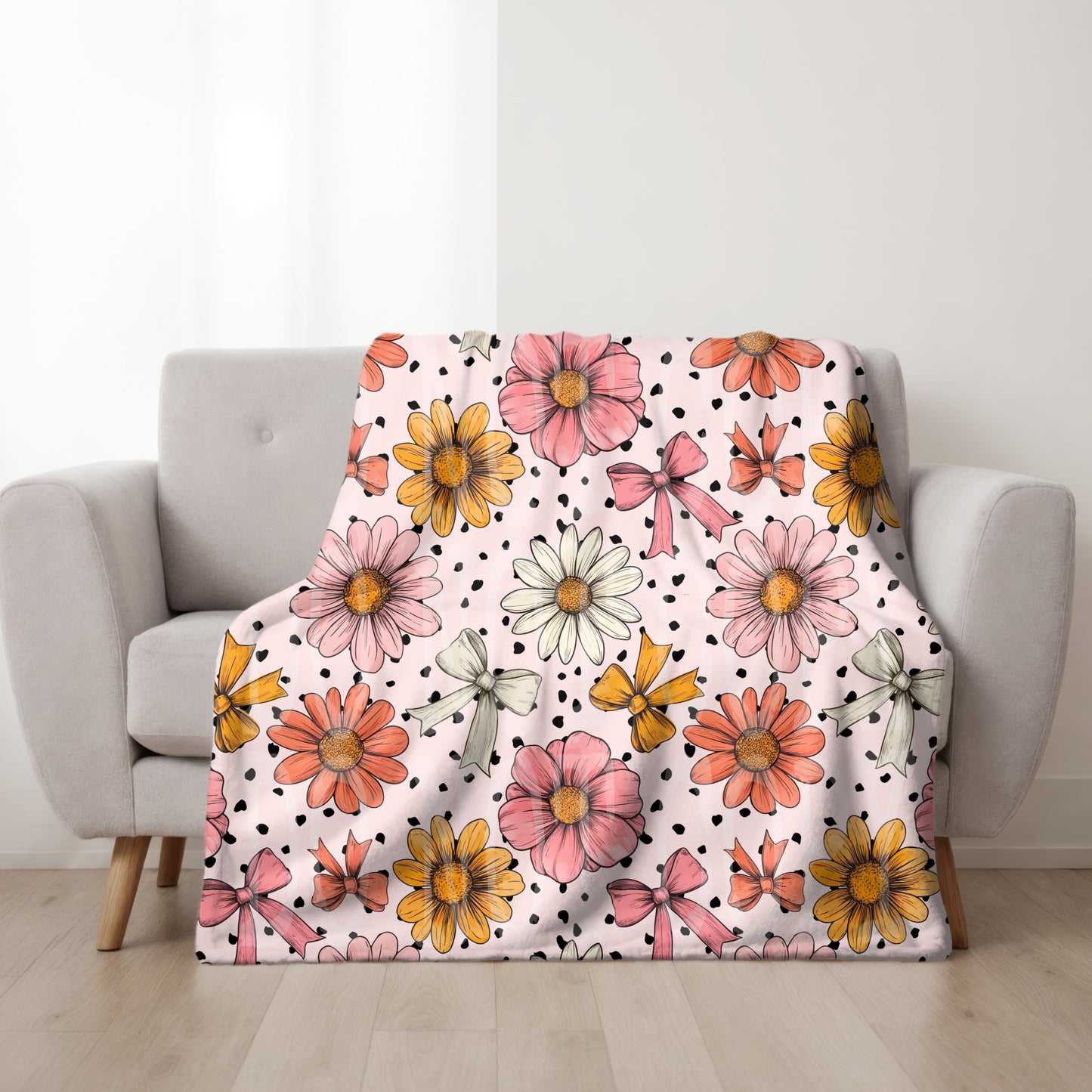 Flowers And Bows Seamless PNG Design