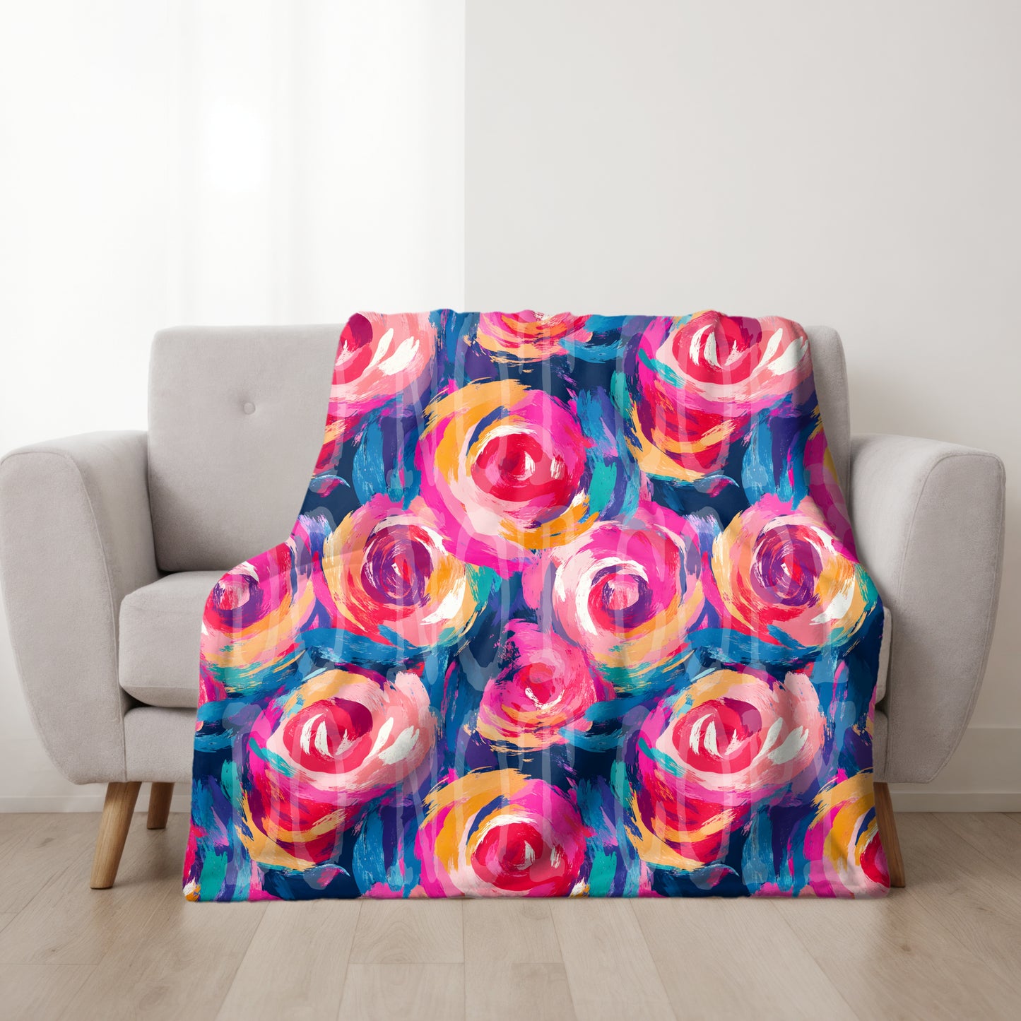 Brushstroke Roses Seamless PNG Design