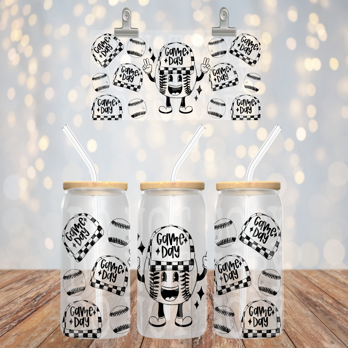 Game Day 16oz Libbey PNG Design