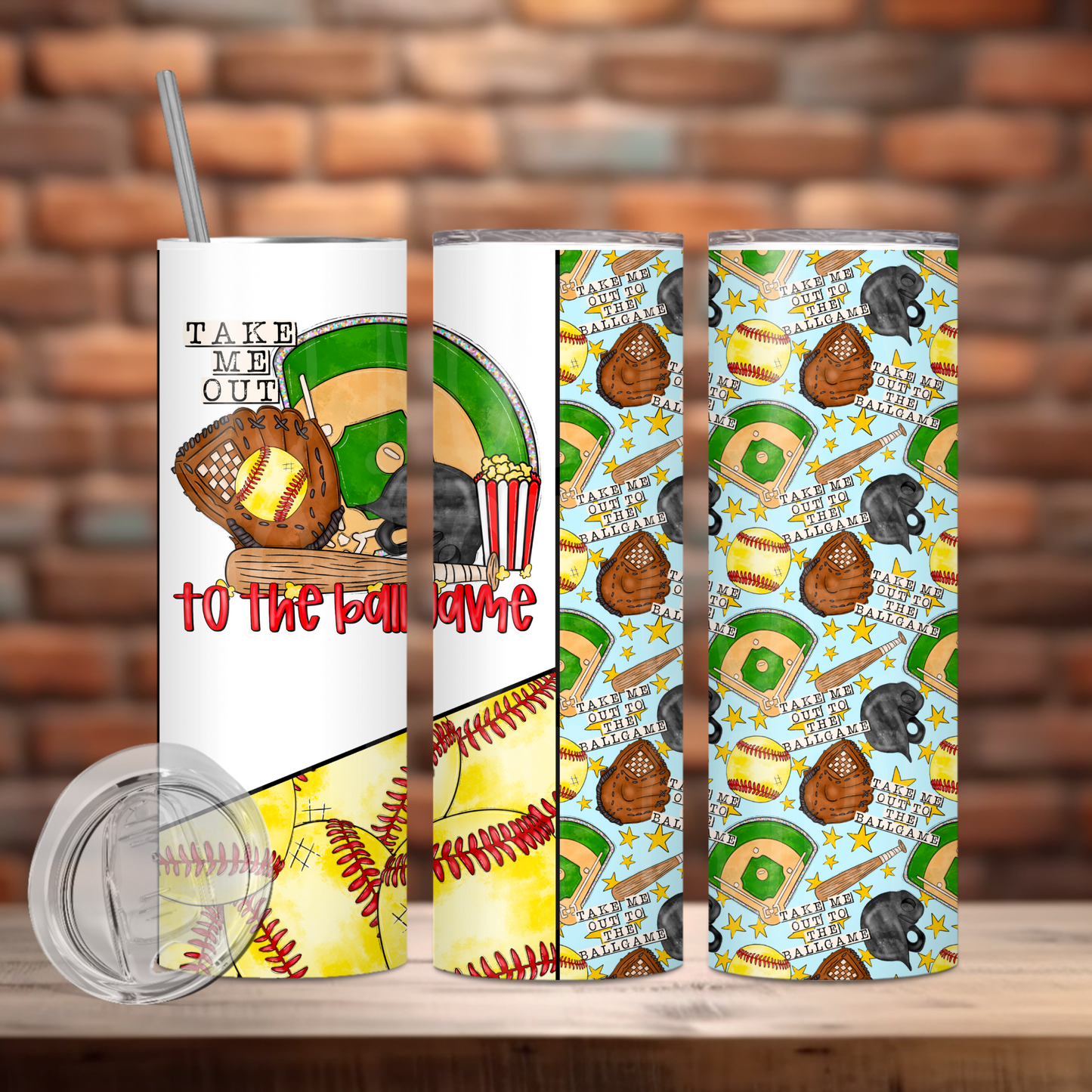 Ballgame Softball Tumbler PNG Design