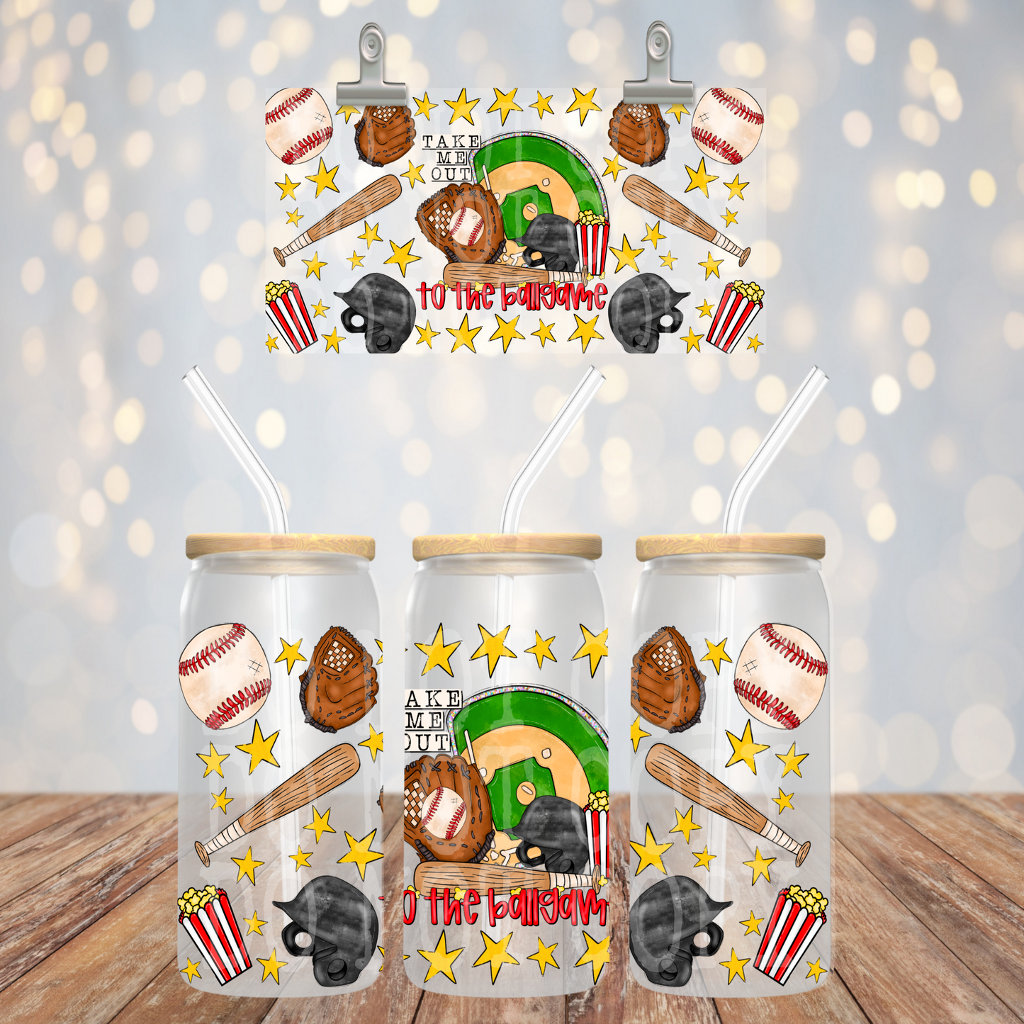 Ballgame Baseball 16oz Libbey PNG Design