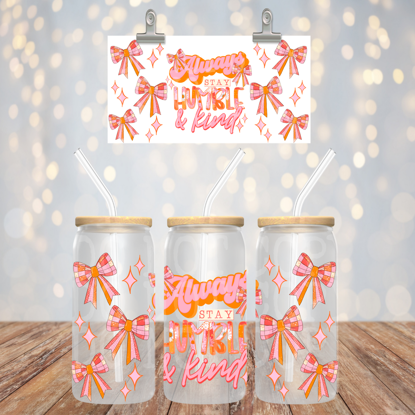 Stay Humble 16oz Libbey PNG Design