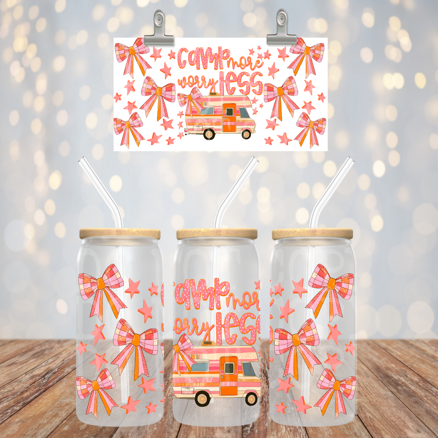 Camp More 16oz Libbey PNG Design